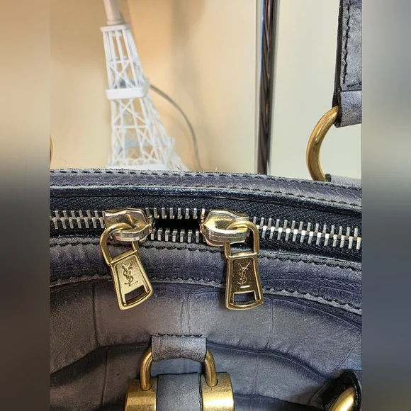 YSL Rive Gauche Embossed Suede Muse Bag. With COA. VGUC - Picture 7 of 14